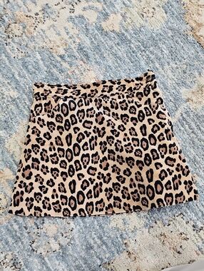 Janie and Jack Leopard Print Mini Skirt - Beige and Black